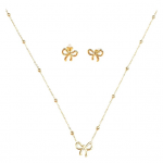 Gold Plated Anti Tarnish Pendant Chain Set with Earrings
