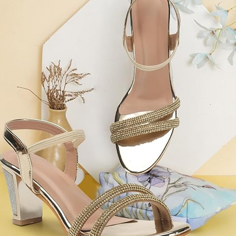 Stylish Strappy Block Heels for Women – Open Toe Ankle Strap Sandals