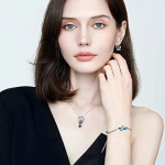 Platinum Plated Crystal Butterfly Earrings Chain Pendant Necklace Combo Jewellery Set for Women and Girls