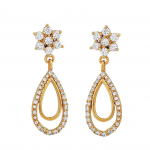 American Diamond Rose Gold Plated Love Shaped Pendant Necklace Set with Chain & Stud Earring for Girls and Women