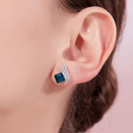 Eye Catchy Stone Rhodium Silver Chain Pendant Necklace Set For Girls & Women